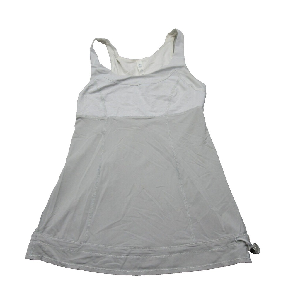 Lululemon Shirt Women 4 Gray Colorblock Scoop Neck Drawcord Hem Sleeveless Yoga